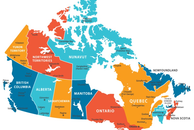 Vị trí địa lý của đất nước Canada 