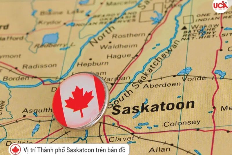 Vị trí địa lý của thành phố Saskatoon trên bản đồ 