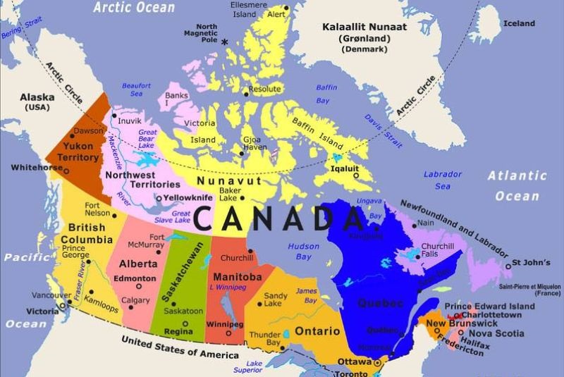 Vị trí tỉnh bang Saskatchewan trên bản đồ Canada