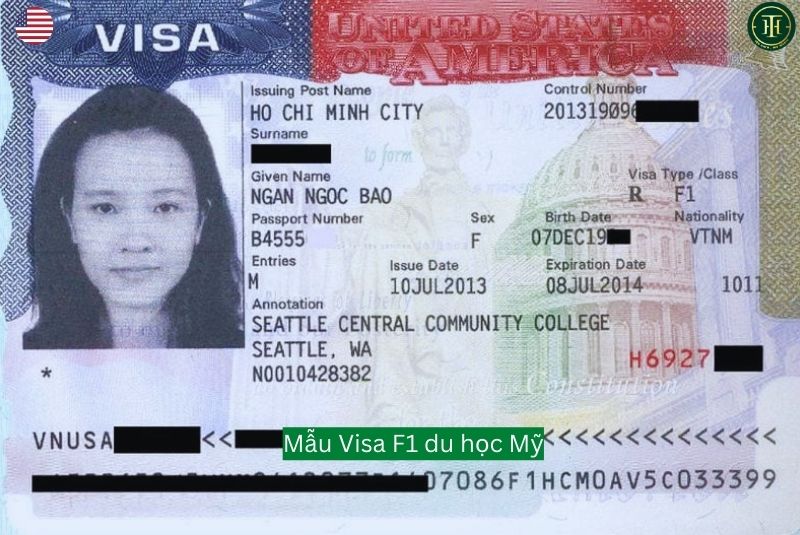 mẫu visa F1 Mỹ
