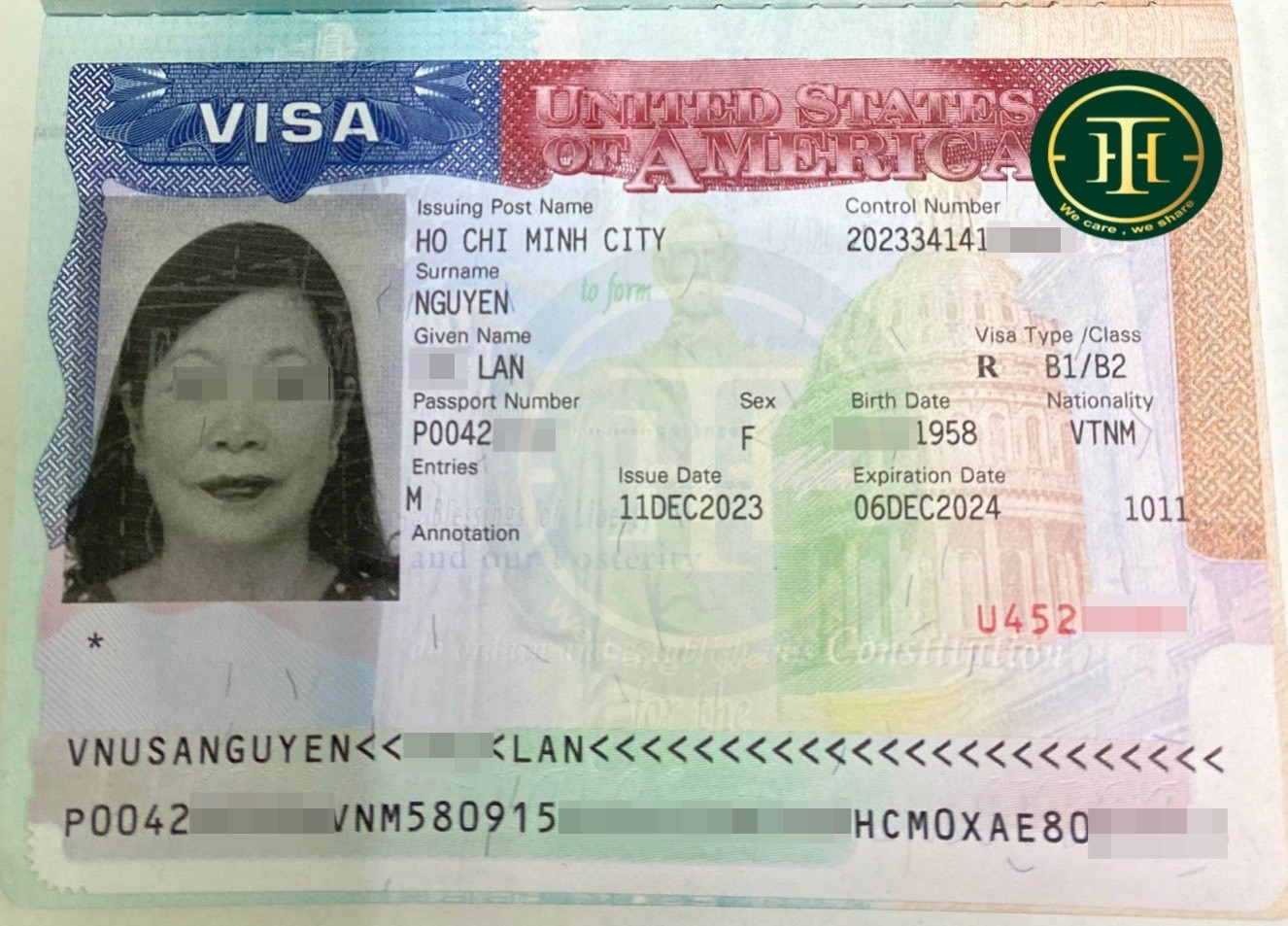Chị Lan đậu visa du lịch Mỹ 