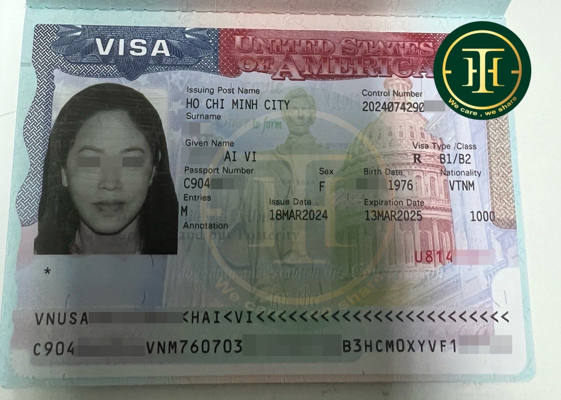 Hải Vi đậu visa du lịch Mỹ
