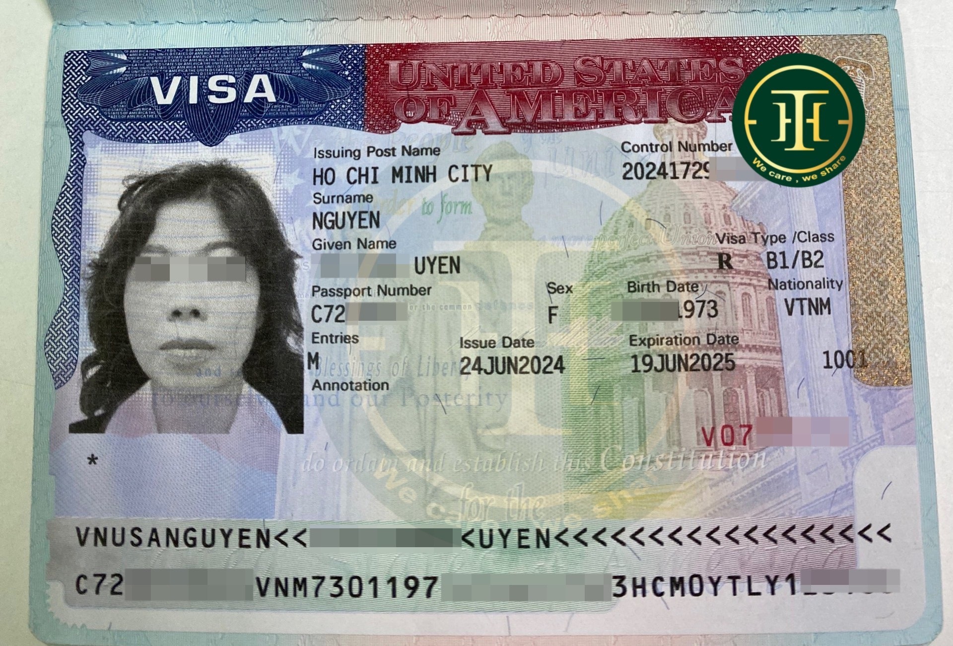 Chị Uyên đậu visa du lịch Mỹ