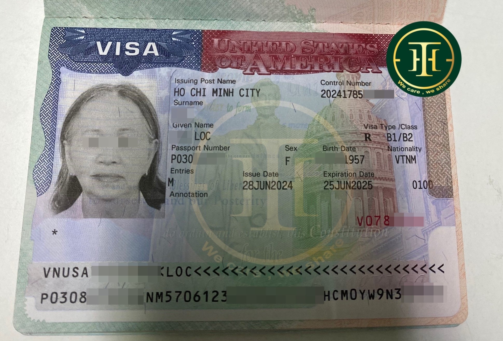 Chị Lộc đậu visa du lịch Mỹ