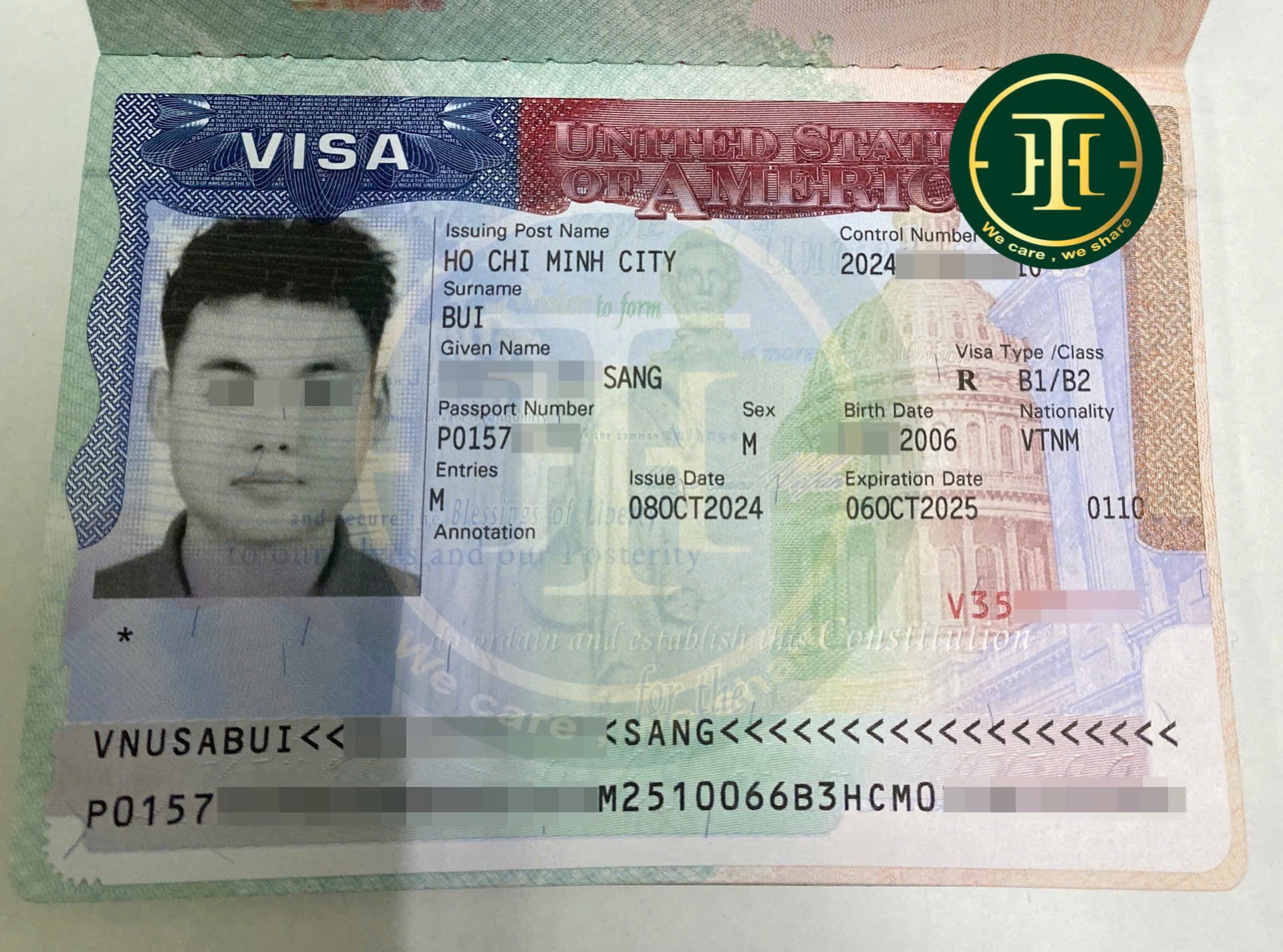 Chúc mừng bạn Sang đậu visa du lịch Mỹ